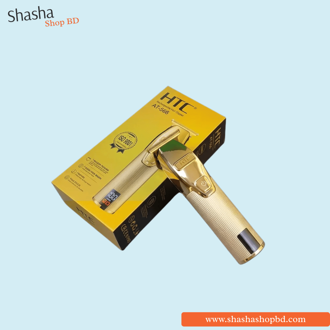HTC AT-566 Rechargeable Hair Clipper Gold | Shasha Shop BD