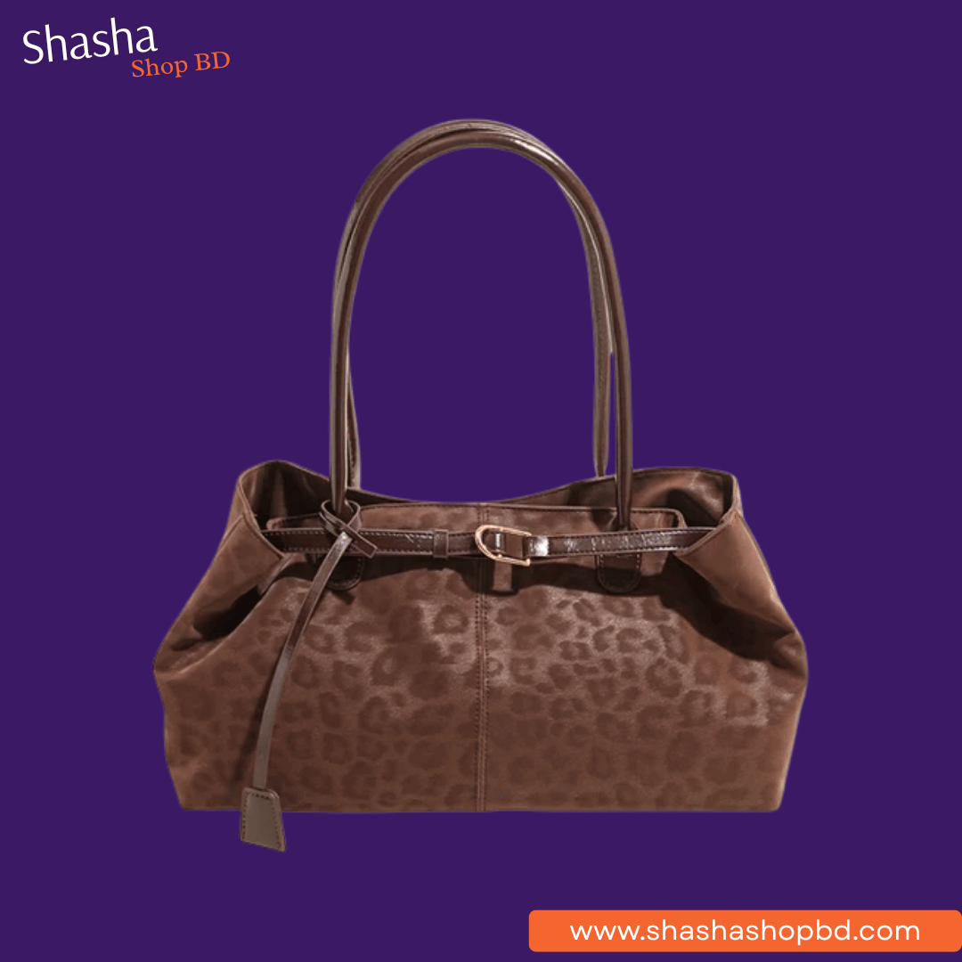 Casual Large Capacity Leopard Print Shoulder Bag for Women | Shasha Shop BD