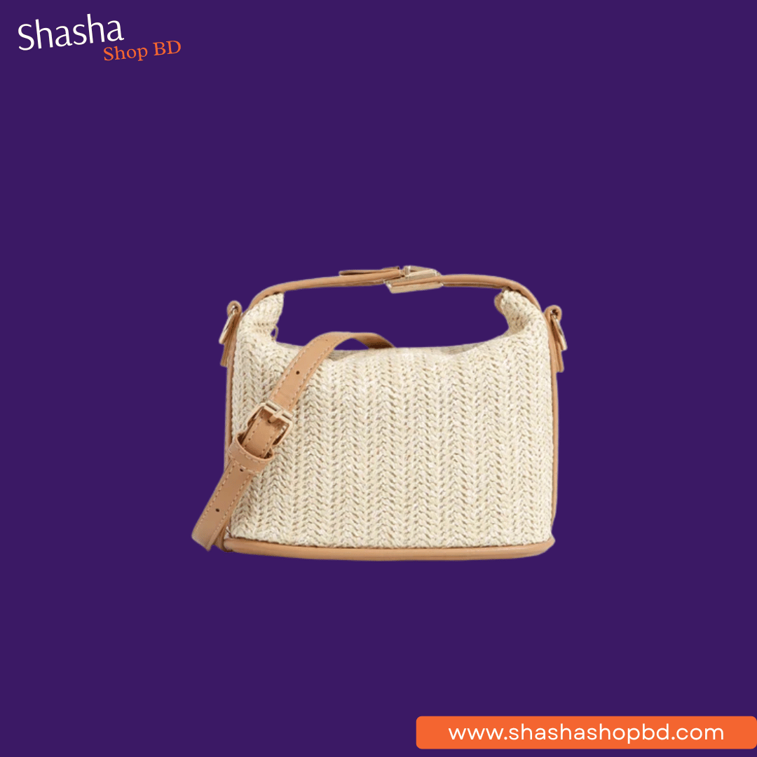 Straw Woven Summer Mini Shoulder Messenger Bag | স্ট্র উভেন সামার মিনি শোল্ডার মেসেঞ্জার ব্যাগ | Shasha Shop BD