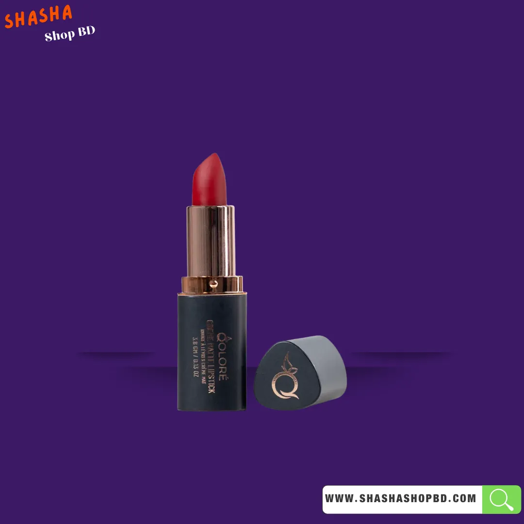 Qolore Crème Matte Lipstick Sunset Red - 05 - 3.8gm | Shasha Shop BD
