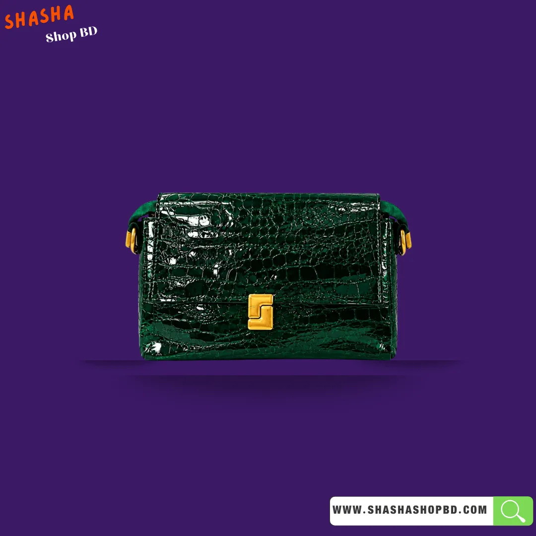 Premium Crocodile Embossed Purse (LW02) - Emerald Green | Shasha Shop BD