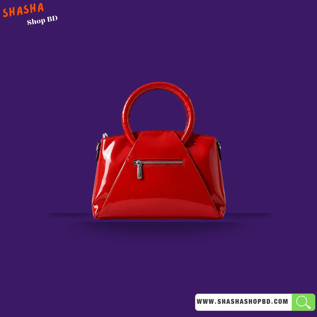 Premium Designer Style Bag (Glossy Version) (B55) - Cherry Red | Shasha Shop BD