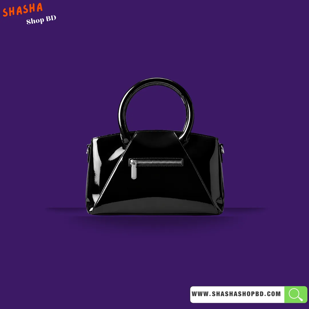 Premium Designer Style Bag (Glossy Version) (B54) - Glossy Black | Shasha Shop BD