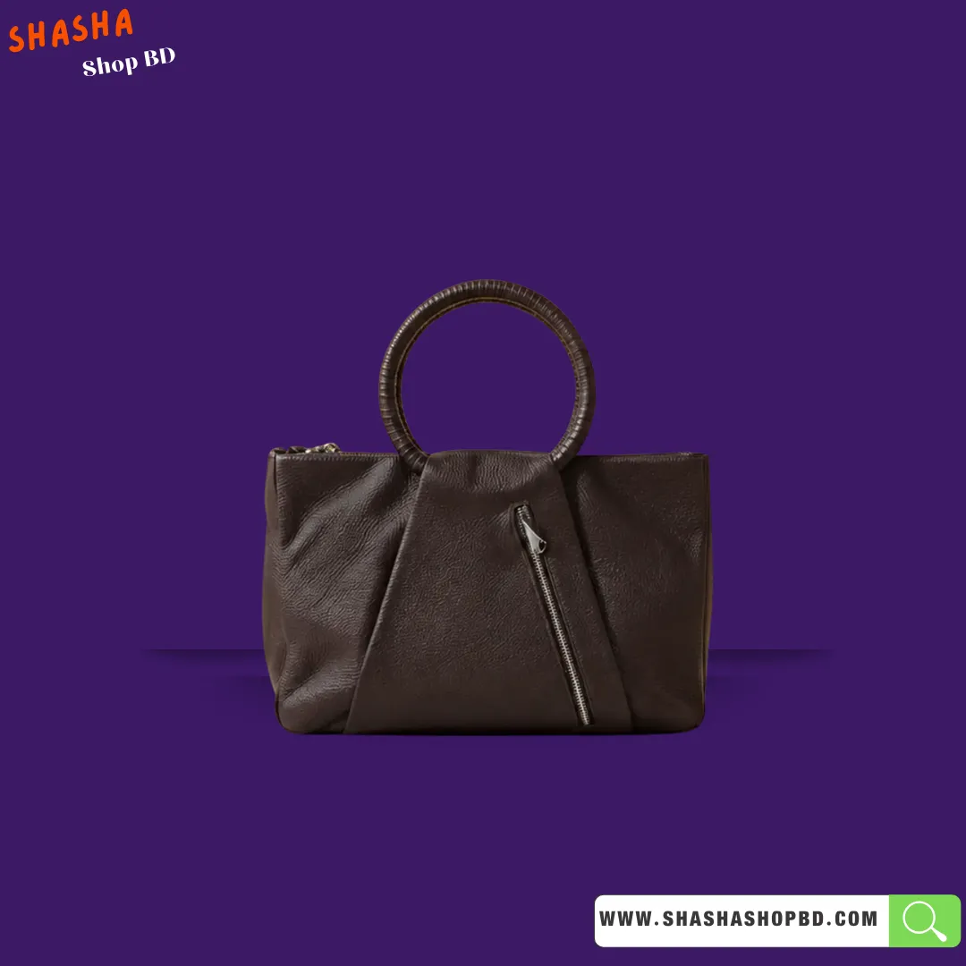 Premium Leather Large Capacity Bag for Women (B48) - Dark Brown | Shasha Shop BD