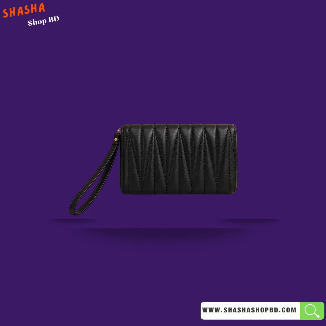 Premium Ladies Hand Purse (KP25) - Classic Black | Shasha Shop BD