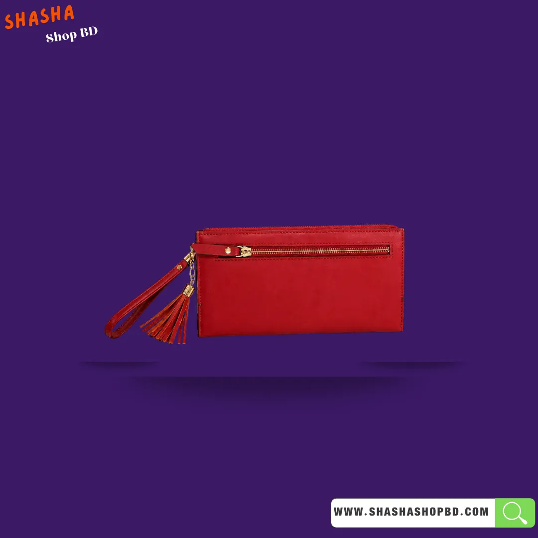 Premium Ladies Hand Purse (KP18) - Cherry Red | Shasha Shop BD