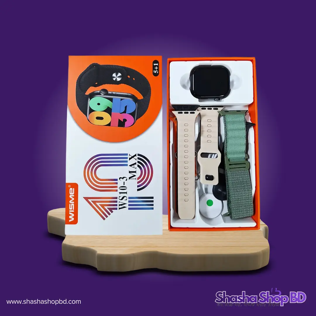 ⌚ Wisme WS10-3 Max Full Screen Smart Watch Set (5+1 Multi-Strap Collection, Full Screen Display & Multifunctional Smart Features – আপনার স্টাইল এবং প্রয়োজন যখন এক জায়গাই!)