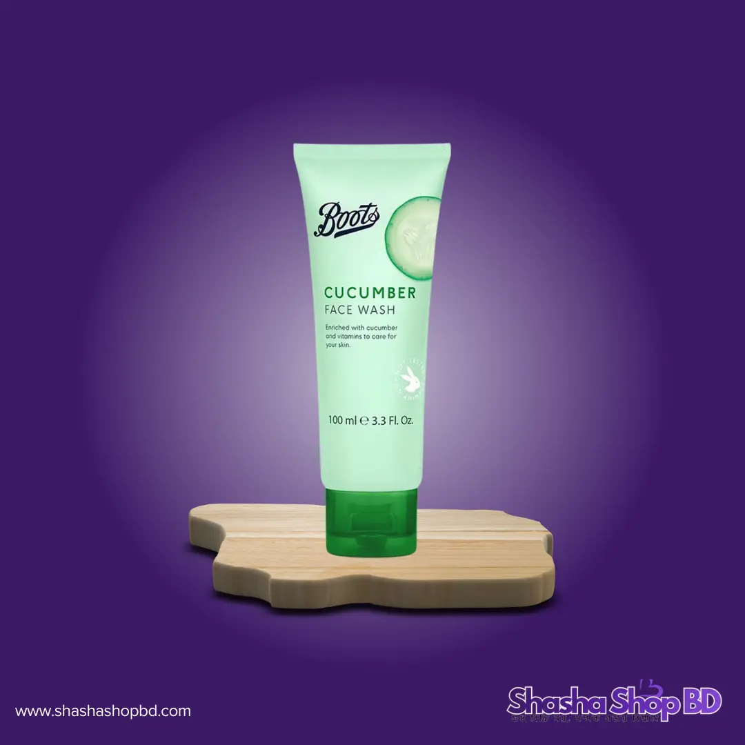 Boots Cucumber Face Wash - 100ml (Enriched with Cucumber and Vitamins – শসার প্রাকৃতিক সতেজতায় পান কোমল ও প্রাণবন্ত ত্বক!)