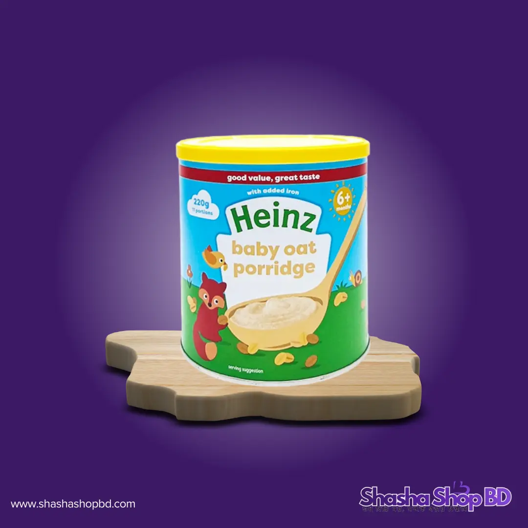 🥣 Heinz Baby Oat Porridge - 220g (6+ Months, With Added Iron, No Artificial Flavours & No Added Sugar – আপনার সোনামণির সুস্থ সলিড খাবারের শুরু হোক হেইনজ-এর সাথে!)