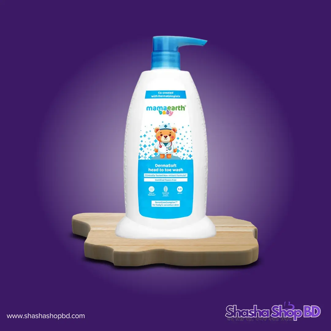 🛁 Mamaearth Baby Derma Soft Head to Toe Wash - 250ml (pH 5.5, SensiCareComplex™ & Made Safe Certified – নবজাতক ও শিশুদের অত্যন্ত সংবেদনশীল ত্বকের জন্য আদর্শ ক্লিনজার!)