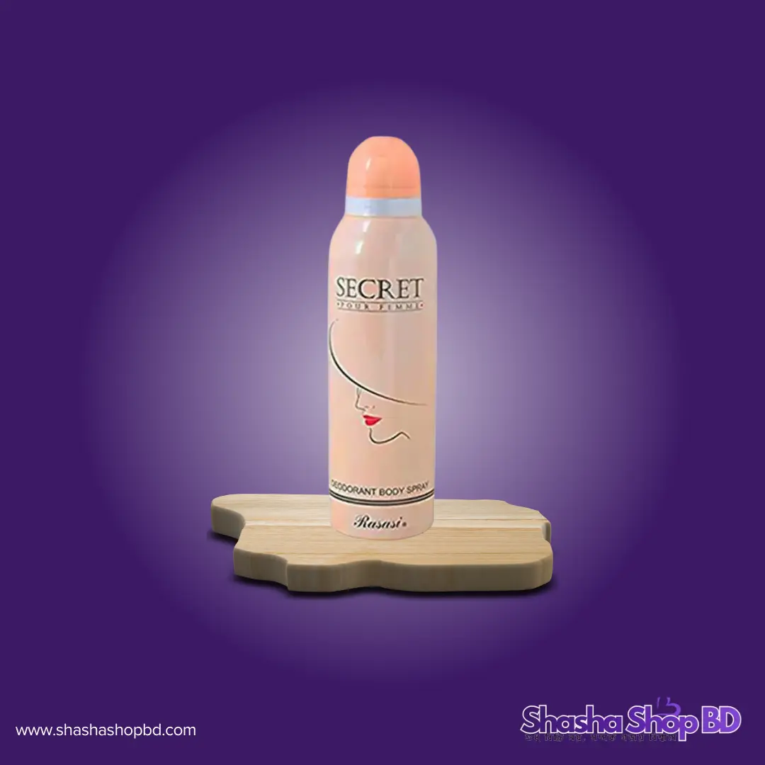 Rasasi Secret Deodorant Body Spray - 200ml (Elegant, Sophisticated & Long-lasting – আপনার রহস্যময় আভিজাত্যকে প্রকাশ করার এক জাদুকরী সুবাস!)