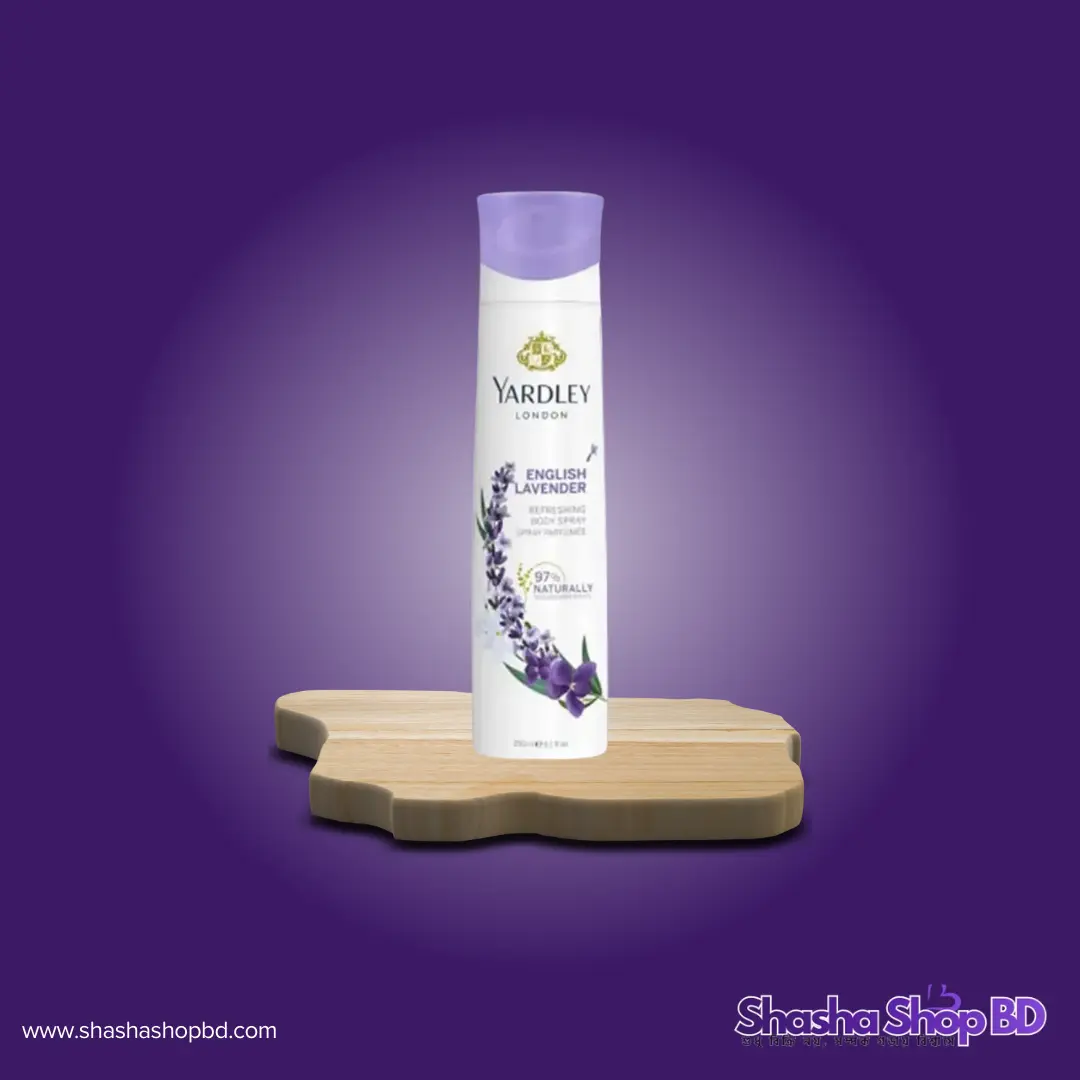 💜 Yardley London English Lavender Body Spray - 150ml (The Timeless Classic – বিশুদ্ধ ল্যাভেন্ডারের স্নিগ্ধতা এবং ব্রিটিশ আভিজাত্যের এক অনন্য মেলবন্ধন!)