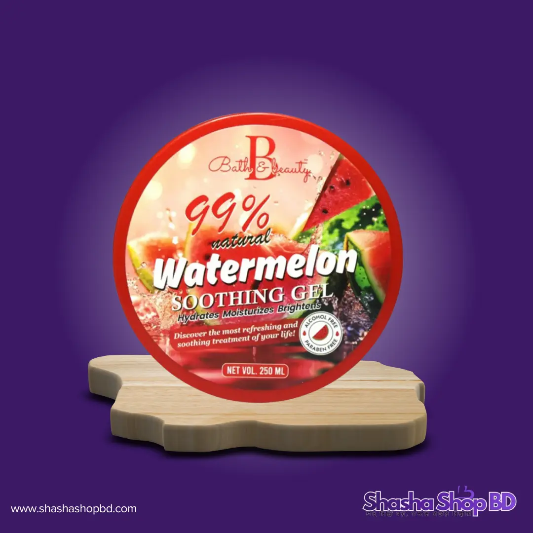 🍉 Bath & Beauty Watermelon Soothing Gel - 250ml (99% Natural Watermelon Extract – ত্বককে হাইড্রেট, ময়েশ্চারাইজ এবং উজ্জ্বল করতে এক সতেজ সমাধান!)