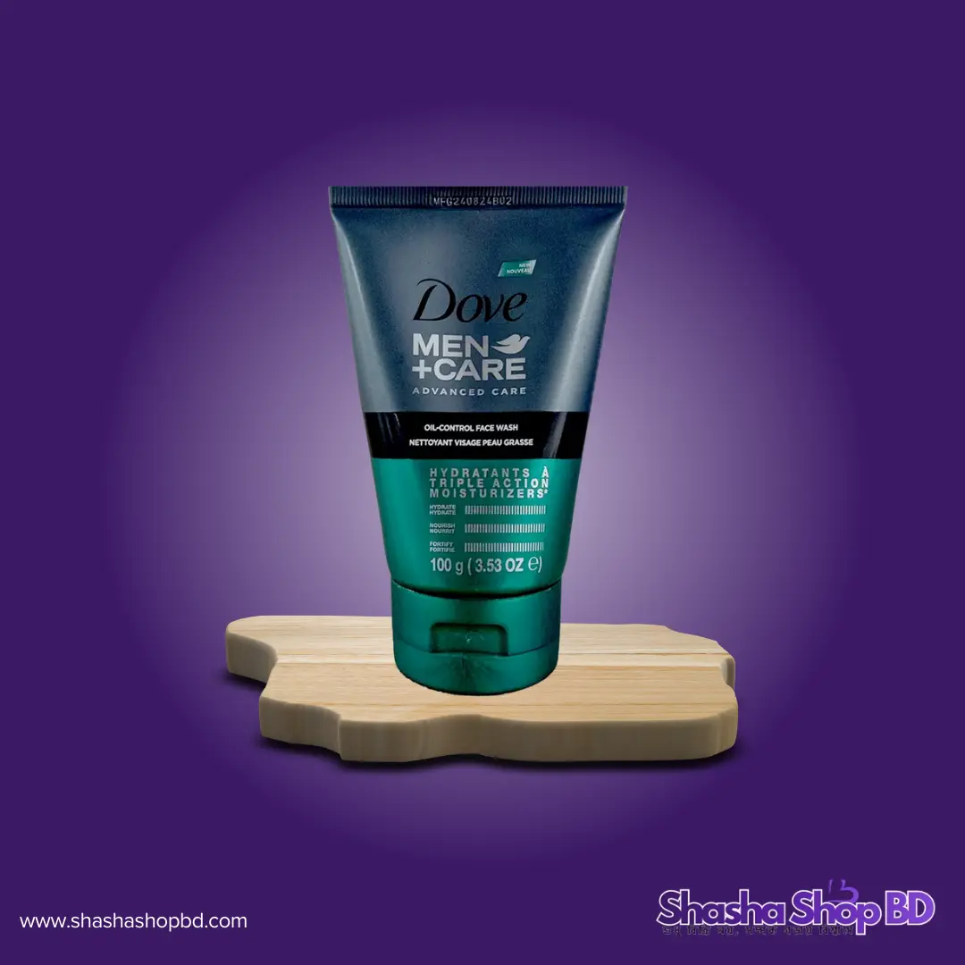 🛡️ Dove Men +Care Oil Control Face Wash - 100g (Advanced Care with Triple Action Moisturizers – অতিরিক্ত তেল নিয়ন্ত্রণ এবং ত্বকের গভীরে পুষ্টি জোগাতে সেরা সমাধান!)