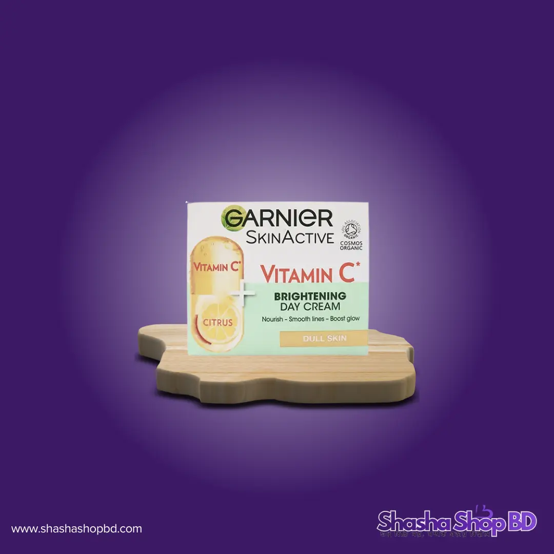 🍋 Garnier Skin Active Vitamin C Brightening Day Cream - 50ml (Boost Your Glow Naturally – ভিটামিন সি-এর শক্তিতে ত্বক হোক উজ্জ্বল, মসৃণ এবং দাগহীন!)