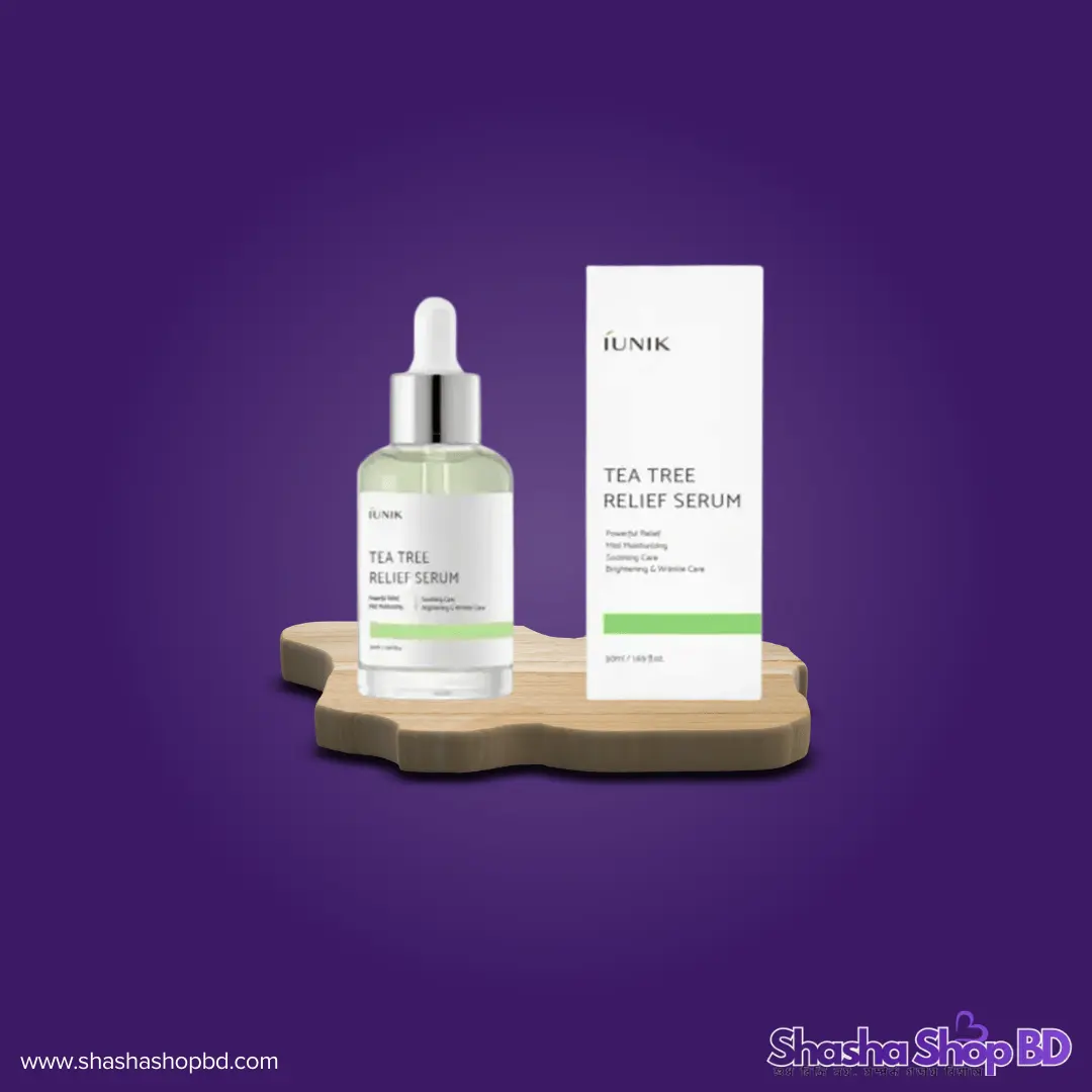 iUNIK Tea Tree Relief Serum - 50ml (Calming, Soothing & Blemish Care – সংবেদনশীল ত্বকের পরম বন্ধু!)