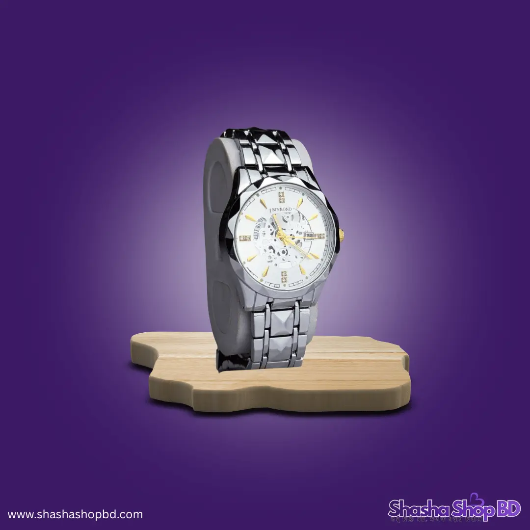 ⌚ BINBOND Luxury Stainless Steel Quartz Watch (Exquisite Craftsmanship & Bold Identity – আভিজাত্য আর আধুনিকতার এক অনন্য সমন্বয়!)