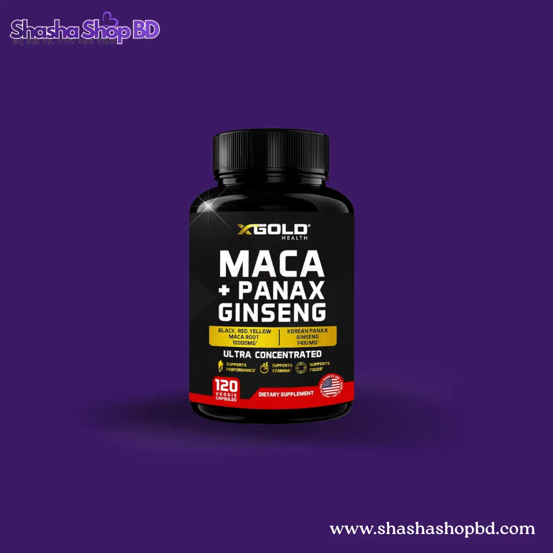 X Gold Health Maca + Panax Ginseng Ultra Concentrated (120 Capsules) | Shasha Shop BD