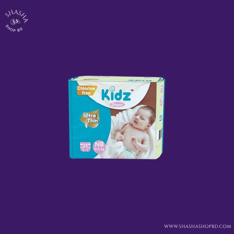 Kidz Belts Style Baby Diaper New Born (25 Pcs, 0-4kg) | Shasha Shop BD