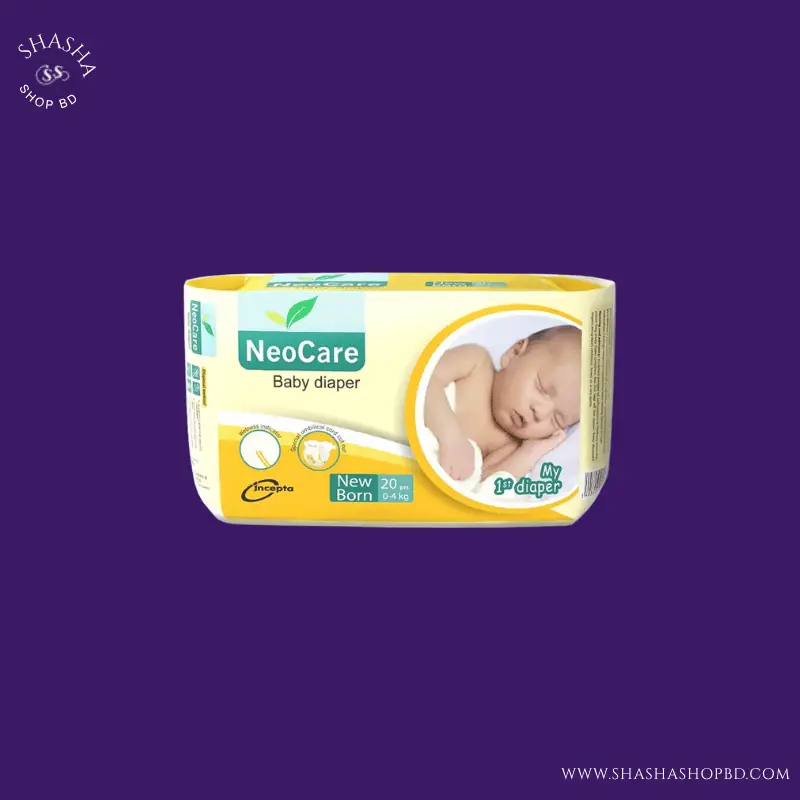 NeoCare Belts Style Baby Diaper New Born (20 Pcs, 0-4kg) | Shasha Shop BD