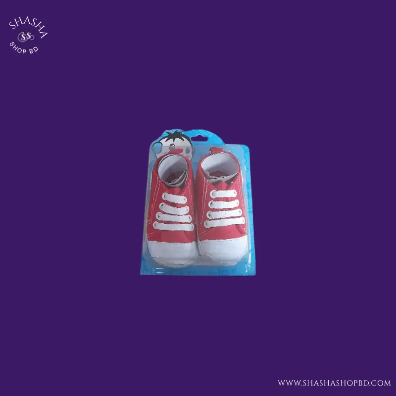 Baby Converse Style Canvas Sneakers Shoes - Size 12 (Red) | Shasha Shop BD