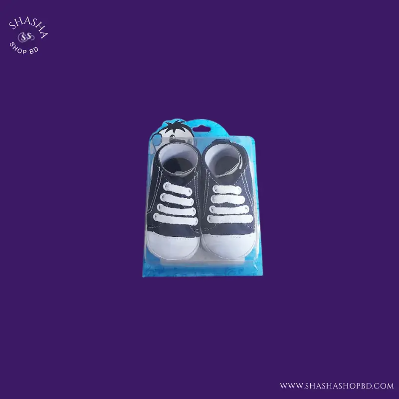 Baby Converse Style Canvas Sneakers Shoes - Size 12 (Black) | Shasha Shop BD