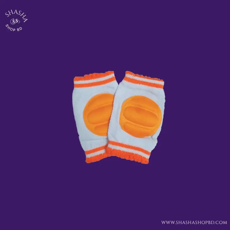 Baby Crawling Knee Protection Pad - Orange Color (1 Pair) | Shasha Shop BD